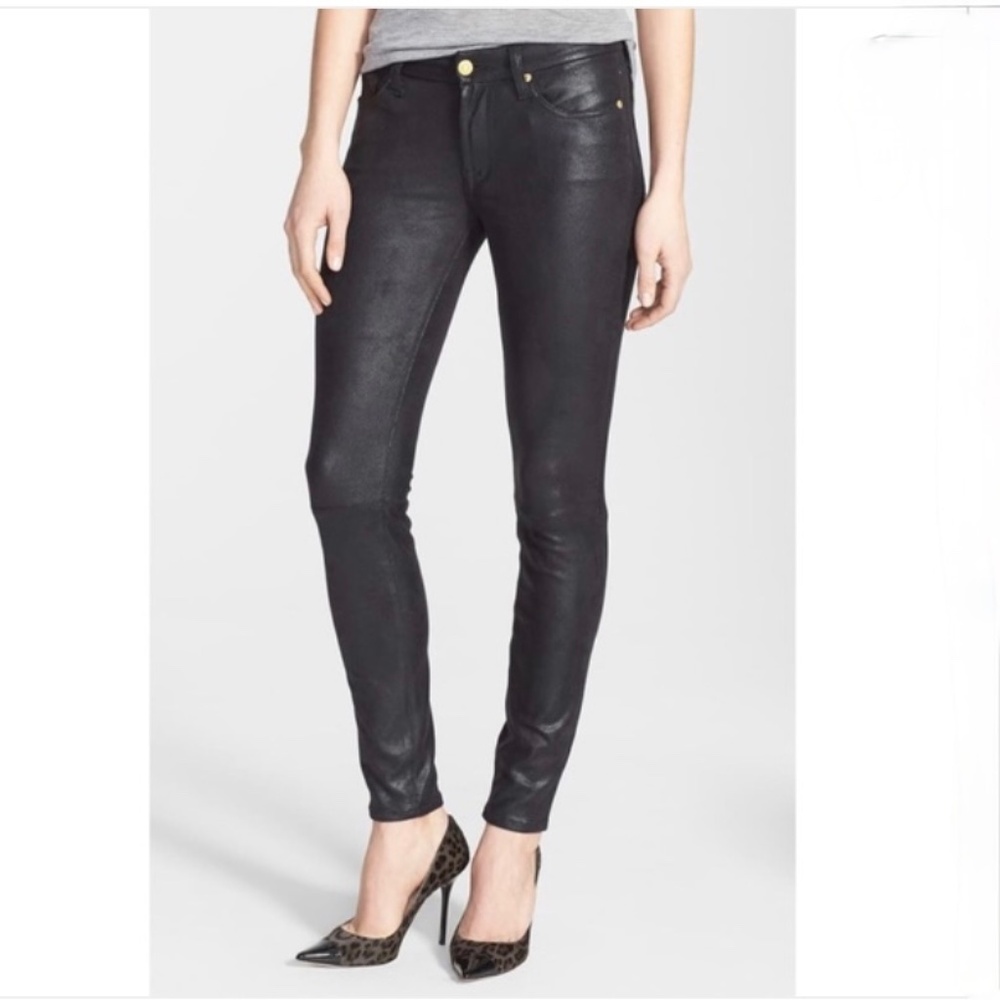 7 For All Mankind - vegan leather snakeskin cigarette pants
